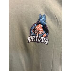 Trippy Graphic Tee Size 4XL  Mushroom Spaceman Hippie Psychedelic Oversized 70's